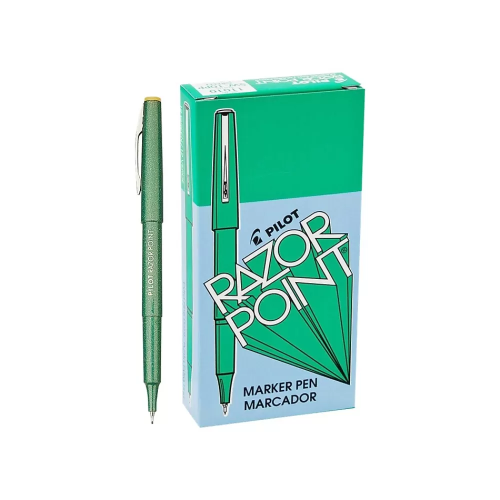 Pilot Pens<Razor Point Marker Pens, Ultra Fine Point, Ink, Dozen (11010)