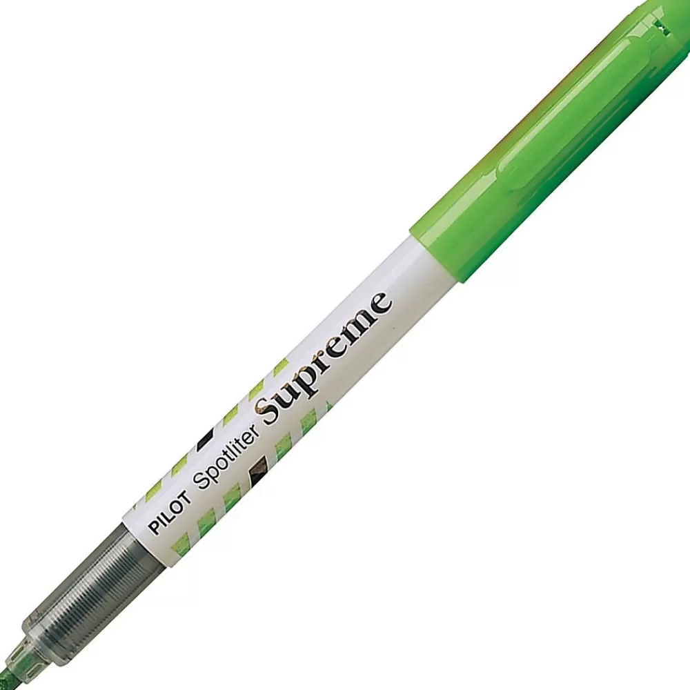 Pilot Highlighters<Spotliter Supreme Fluorescent Highlighter, Chisel Point, Green Ink, 12/PK