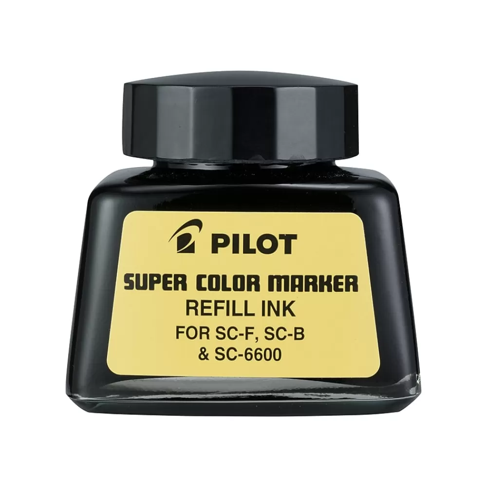 Pilot Pens<Super Color Permanent Marker Bottled Ink Refill, Black Ink (43500)