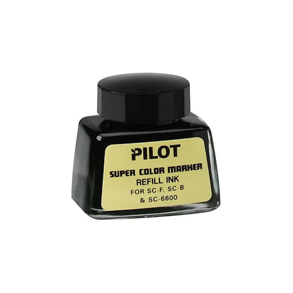 Pilot Pens<Super Color Permanent Marker Bottled Ink Refill, Black Ink (43500)