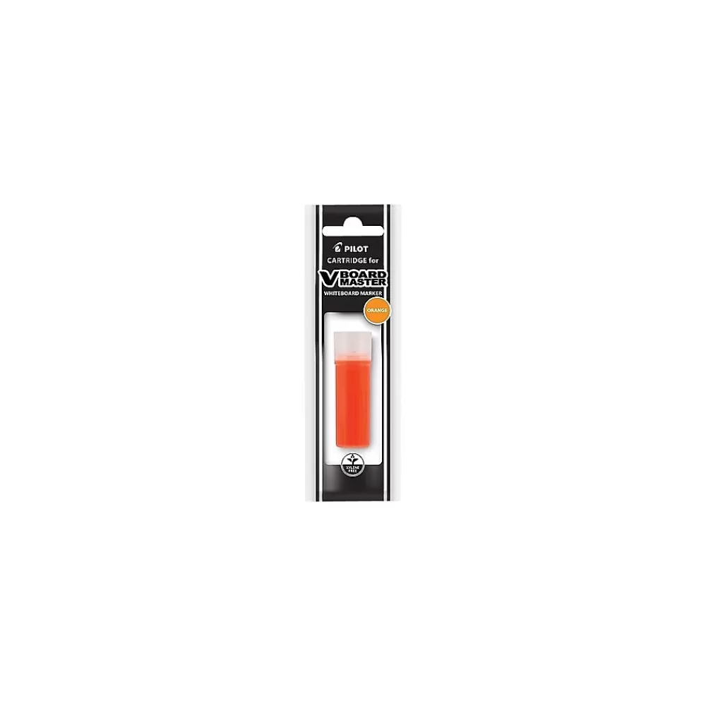 Pilot Pens<V Board Master Dry Erase Marker Refills, Orange Ink, Cartridge, 12/Pk (45926)