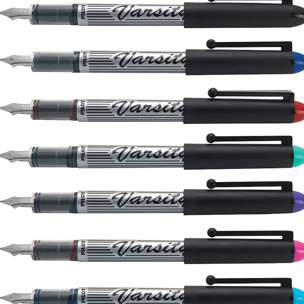 Pilot Pens<Varsity Fountain Pens, Medium Point, Assorted Ink, 7/Pack (90029)