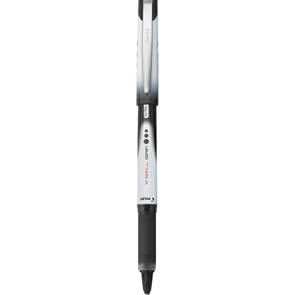 Pilot Pens<VBall Grip Rollerball Pen, Extra Fine Point, Black Ink, Dozen (35470)