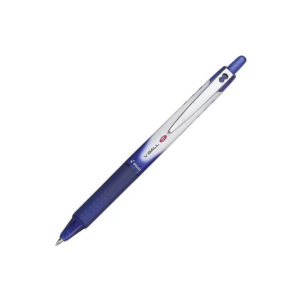 Pilot Pens<VBall RT Retractable Rollerball Pens, Extra Fine Point, Blue Ink, Dozen (26107)