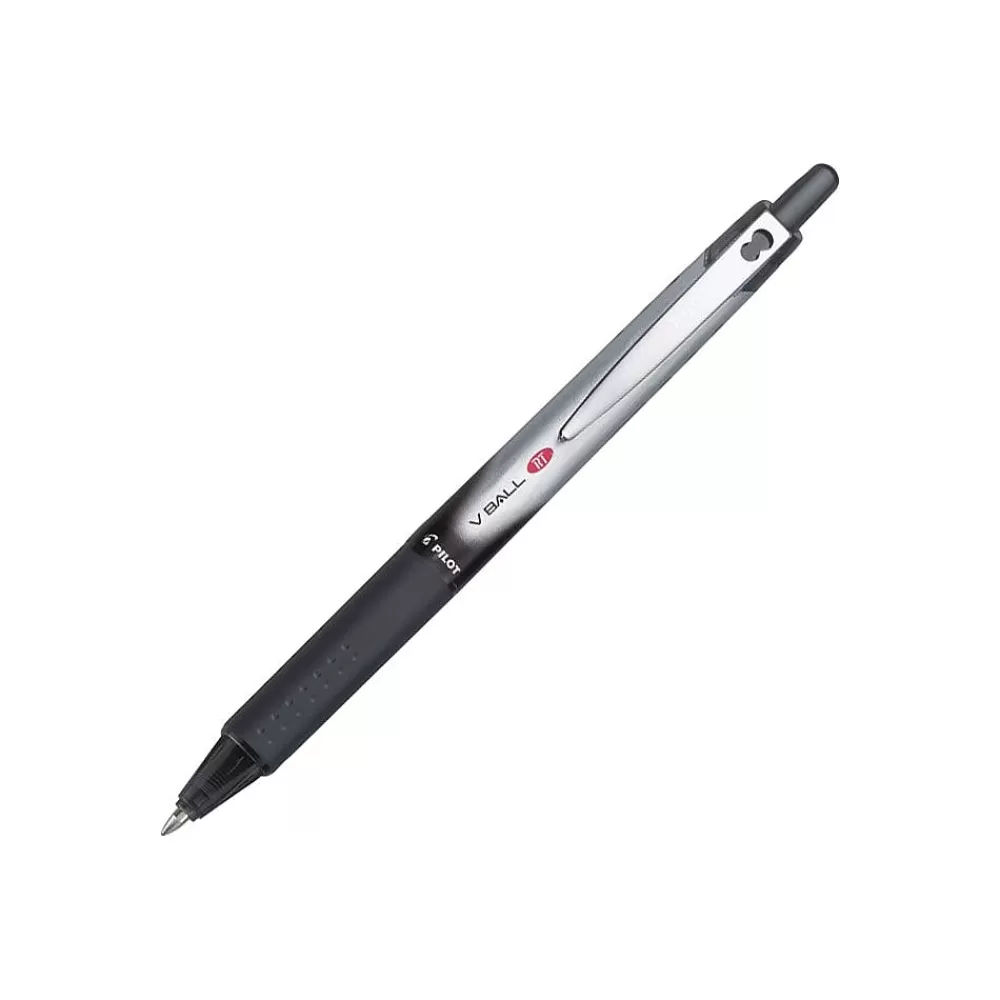 Pilot Pens<VBall RT Retractable Rollerball Pens, Fine Point, Black Ink, Dozen (26206)