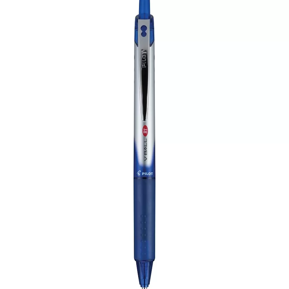 Pilot Pens<VBall RT Retractable Rollerball Pens, Fine Point, Blue Ink, Dozen (26207)