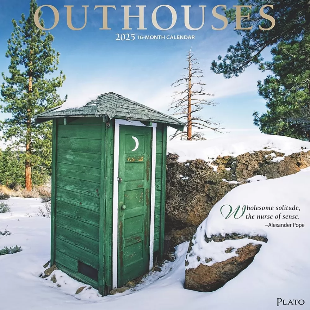 Plato 2025 Calendars<2025 Outhouses 12" x 12" Monthly Wall Calendar (9781975478773)