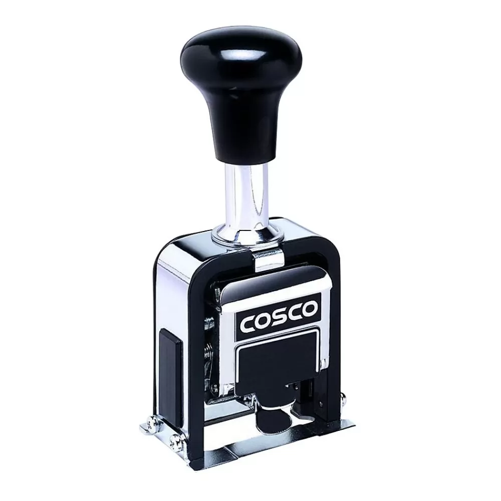 Cosco Stamps & Stamp Pads<2000 PLUS Automatic Numbering Machine, 8 wheels, Self-Inking, Black 3/4" x 1/4" (026138)