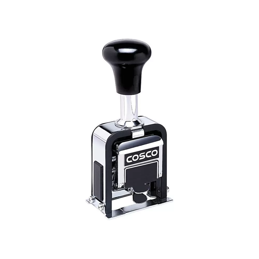 Cosco Stamps & Stamp Pads<2000 PLUS Automatic Numbering Machine, 8 wheels, Self-Inking, Black 3/4" x 1/4" (026138)