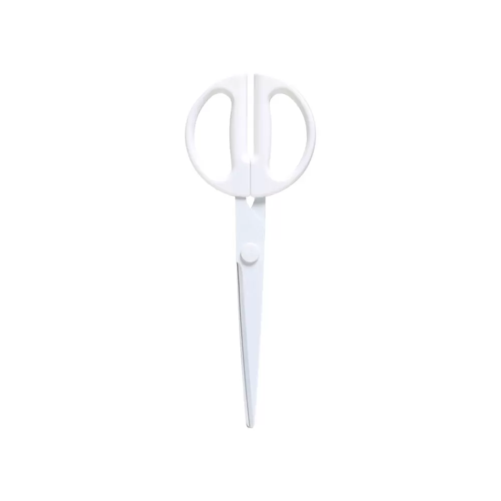 Poppin Scissors<9" Stainless Steel Standard Scissors, Sharp Tip, White (100186)