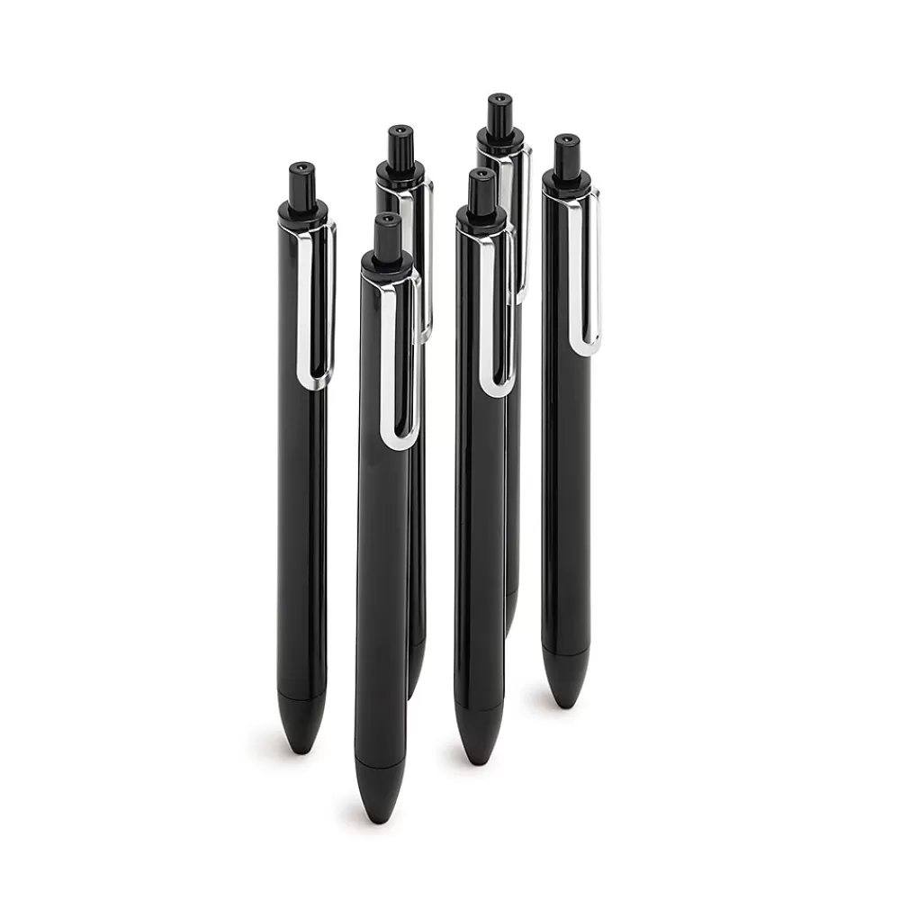 Poppin Pens<Black Retractable Gel Luxe Pen, Black Ink, Set of 100 (104509)