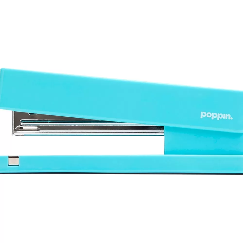 Poppin Staplers<Desktop Stapler, 20-Sheet Capacity, Aqua (100160)