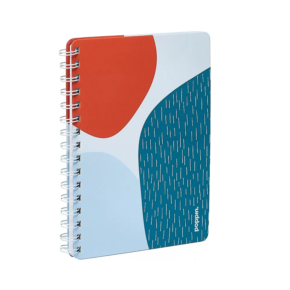 Poppin Notebooks<Elements Notebook, 6" x 8.25", Ruled, 40 Sheets, Blue/Red (108839)