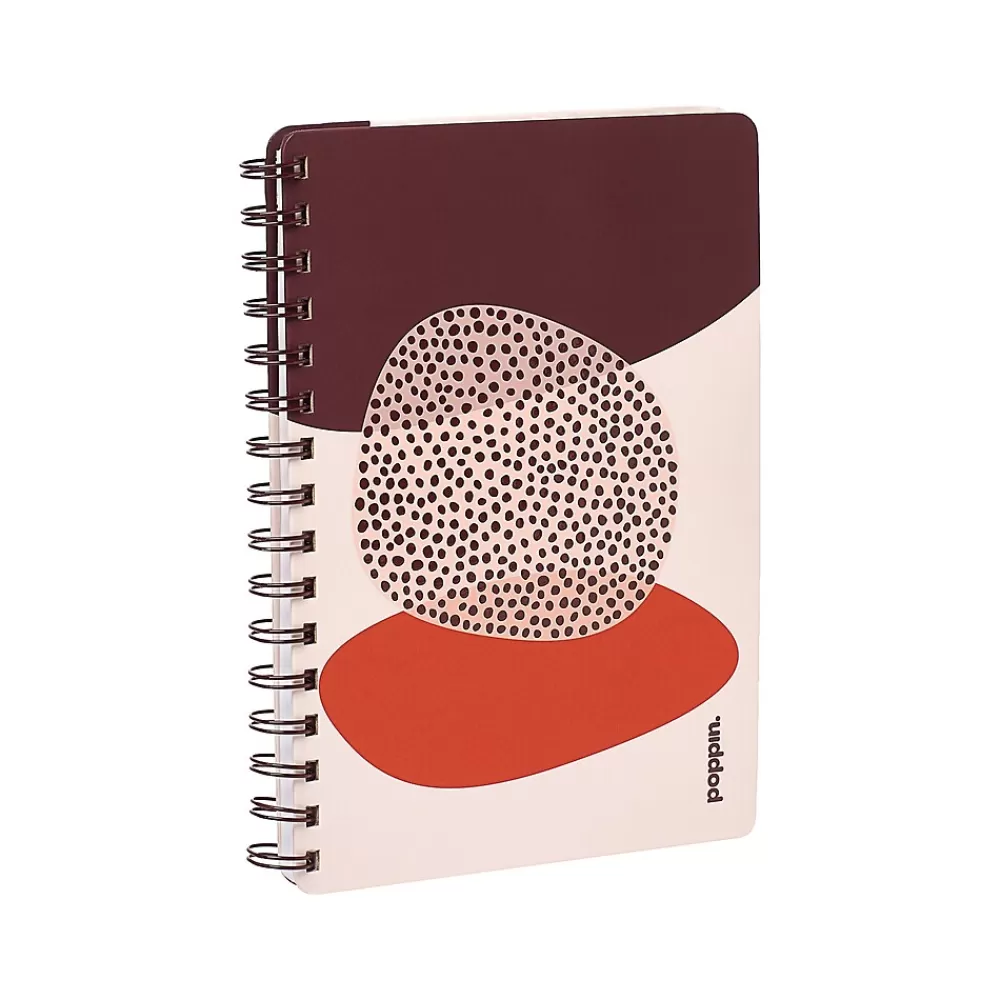 Poppin Notebooks<Elements Notebook, 6" x 8.25", Ruled, 40 Sheets, Pink/Red (108838)