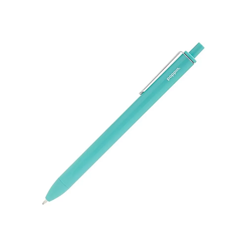 Poppin Pens<Luxe Retractable Gel Pen, Fine Point, Blue Ink, 6/Pack (100089)
