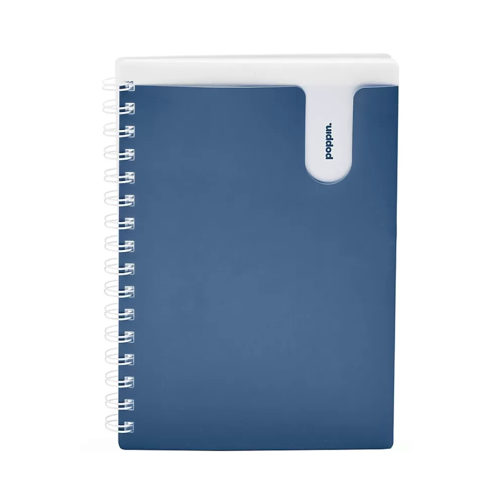 Poppin Notepads<Medium Notepad, 6" x 8.5", Ruled, Blue/White, 80 Sheets/Pad, 1 Pad/Pack (108263)