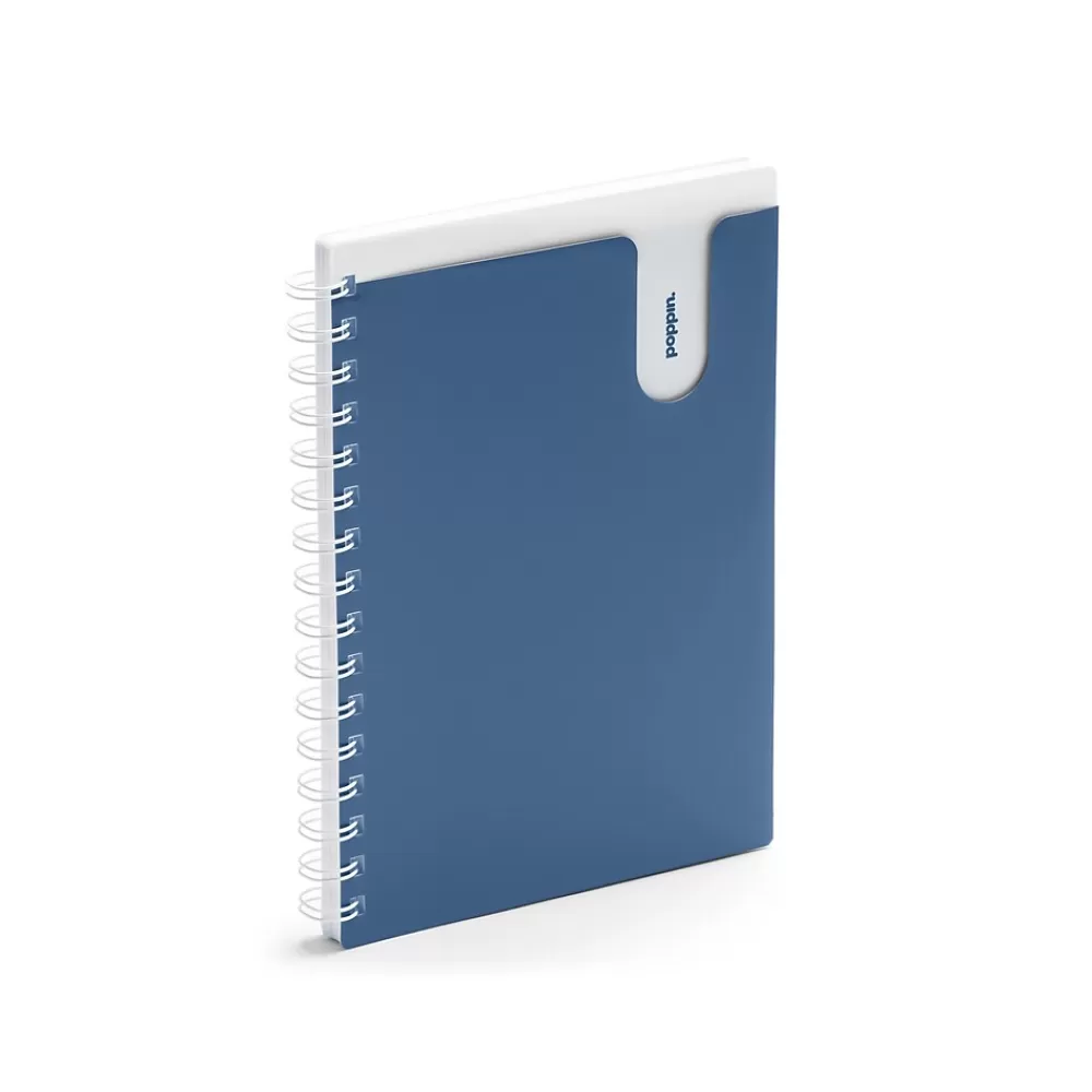 Poppin Notepads<Medium Notepad, 6" x 8.5", Ruled, Blue/White, 80 Sheets/Pad, 1 Pad/Pack (108263)