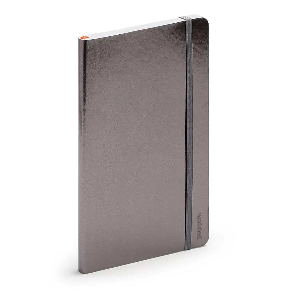 Poppin Notebooks<Medium Soft Cover Notebooks, Gunmetal, 25/Pack