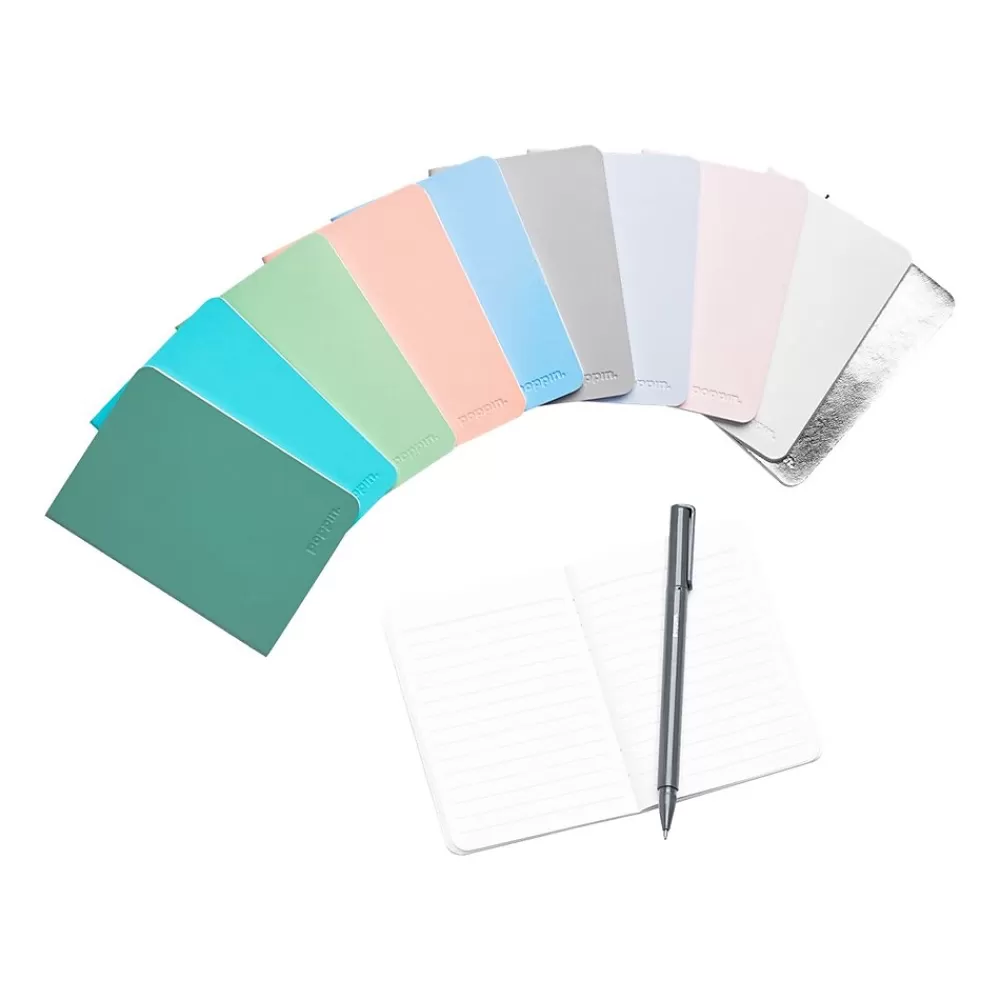 Poppin Notebooks<Mini Medley Pocket Notebook, 3.5" x 5", College Ruled, 32 Sheets, Assorted Colors, 10/Set (104452-US)