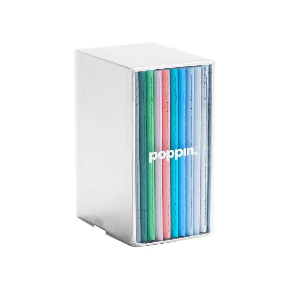 Poppin Notebooks<Mini Medley Pocket Notebook, 3.5" x 5", College Ruled, 32 Sheets, Assorted Colors, 10/Set (104452-US)