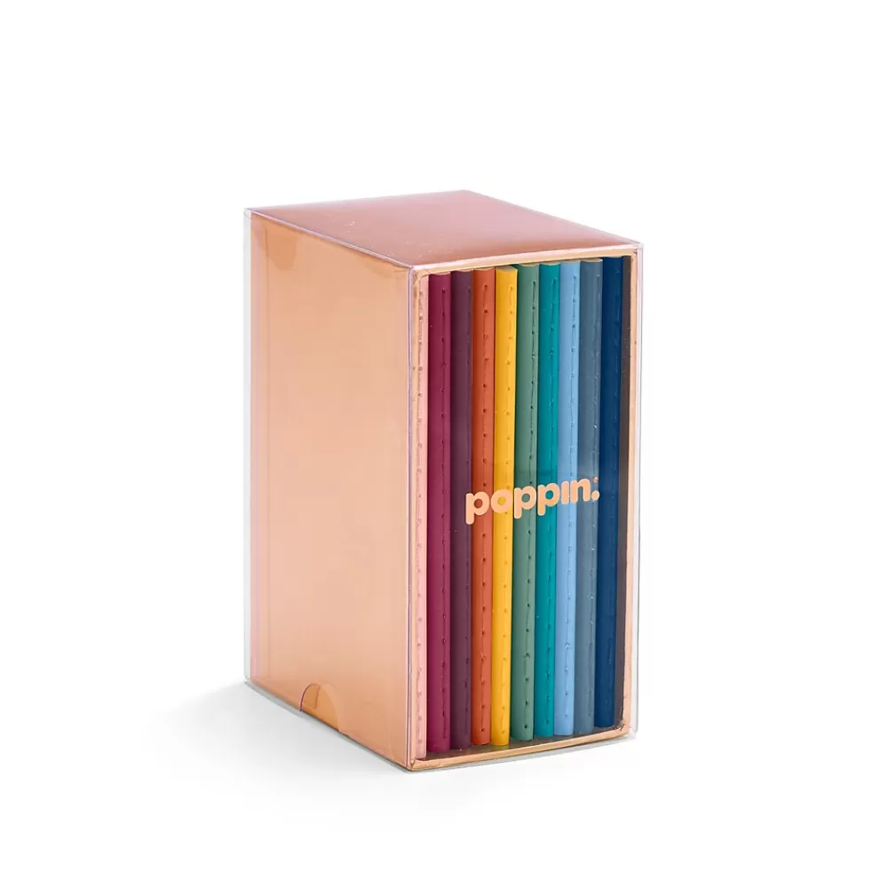 Poppin Notebooks<Mini 1-Subject Pocket Notebook, 3.5" x 5", College Ruled, 32 Sheets, Assorted Colors, 10/Set (107789)
