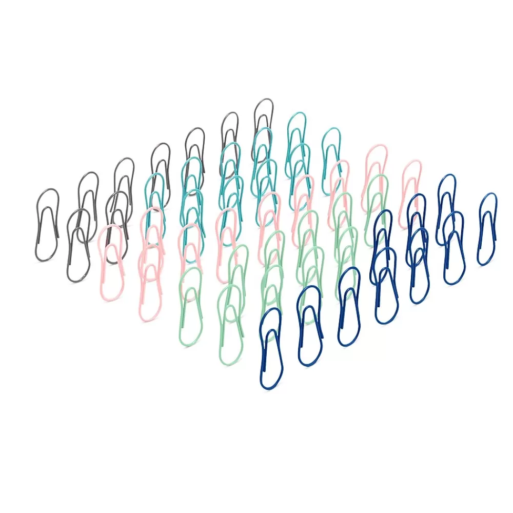Poppin Clips & Fasteners<Modern Paper Clips, .31" x 1.5", Assorted, 50/Pack (105922-MC)