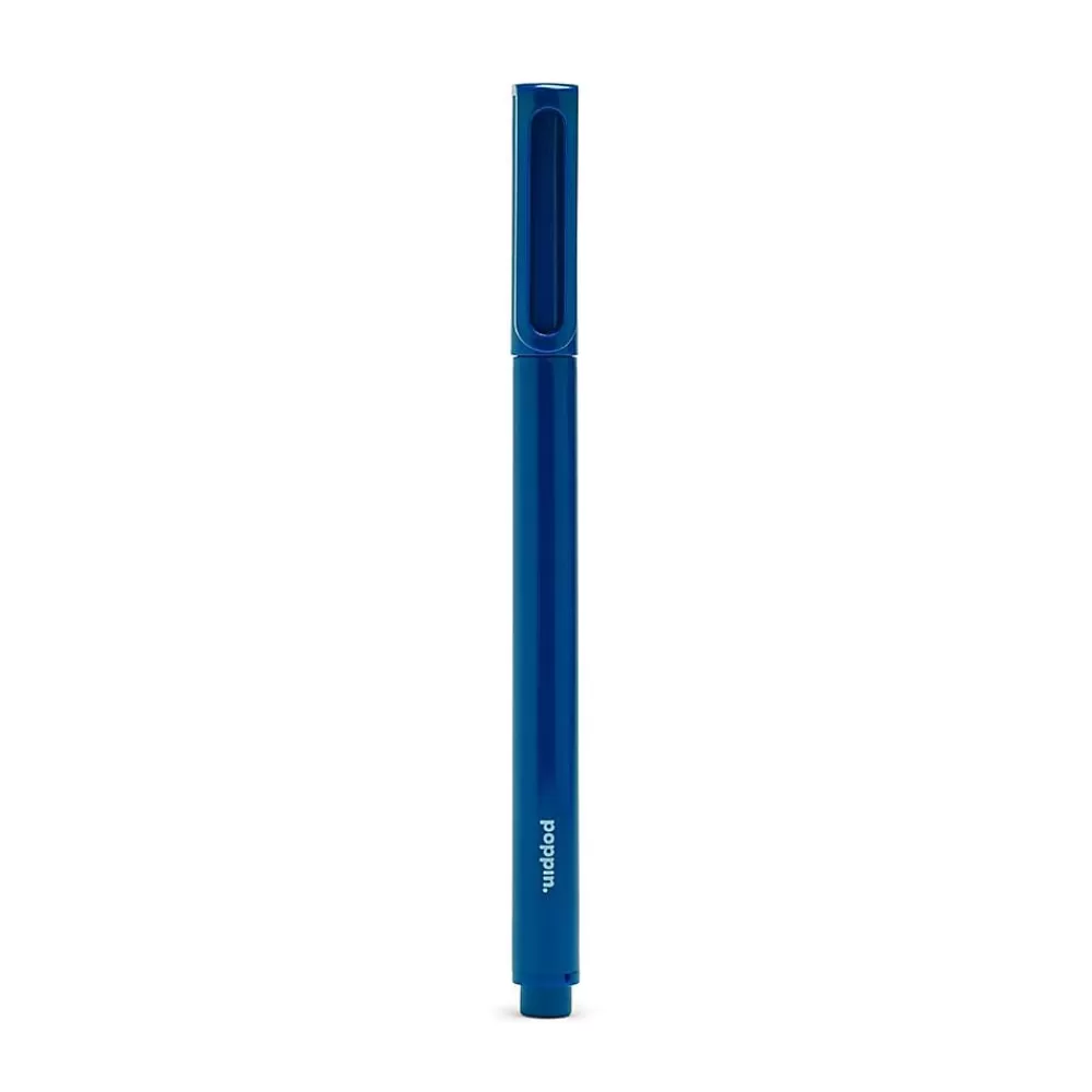 Poppin Pens<Navy Signature Ballpoint Pen, Blue Ink, Set of 100 (104603)