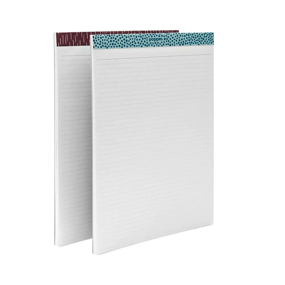 Poppin Notepads<Notepads, 9" x 12.5", Ruled, Teal/Wine, 50 Sheets/Pad, 2 Pads/Pack (108240)