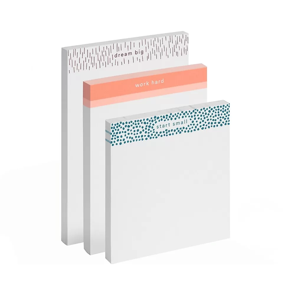 Poppin Notepads<Notepads, Ruled, Assorted Colors, 80 Sheets/Pad, 3 Pads/Pack (108242)
