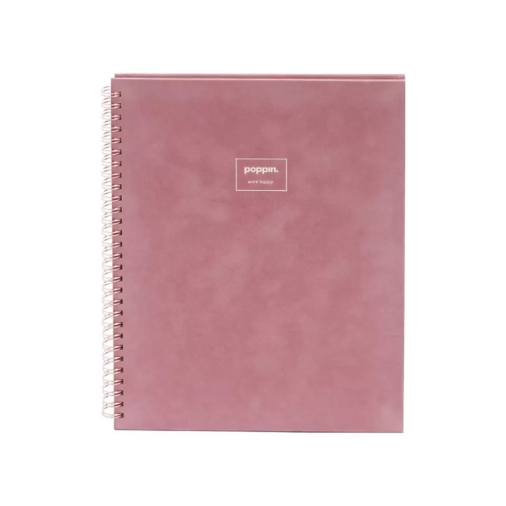 Poppin Subject Notebooks<Velvet 1-Subject Professional Notebooks, 8.25" x 10.25", College Ruled, 40 Sheets, Pink (106158)