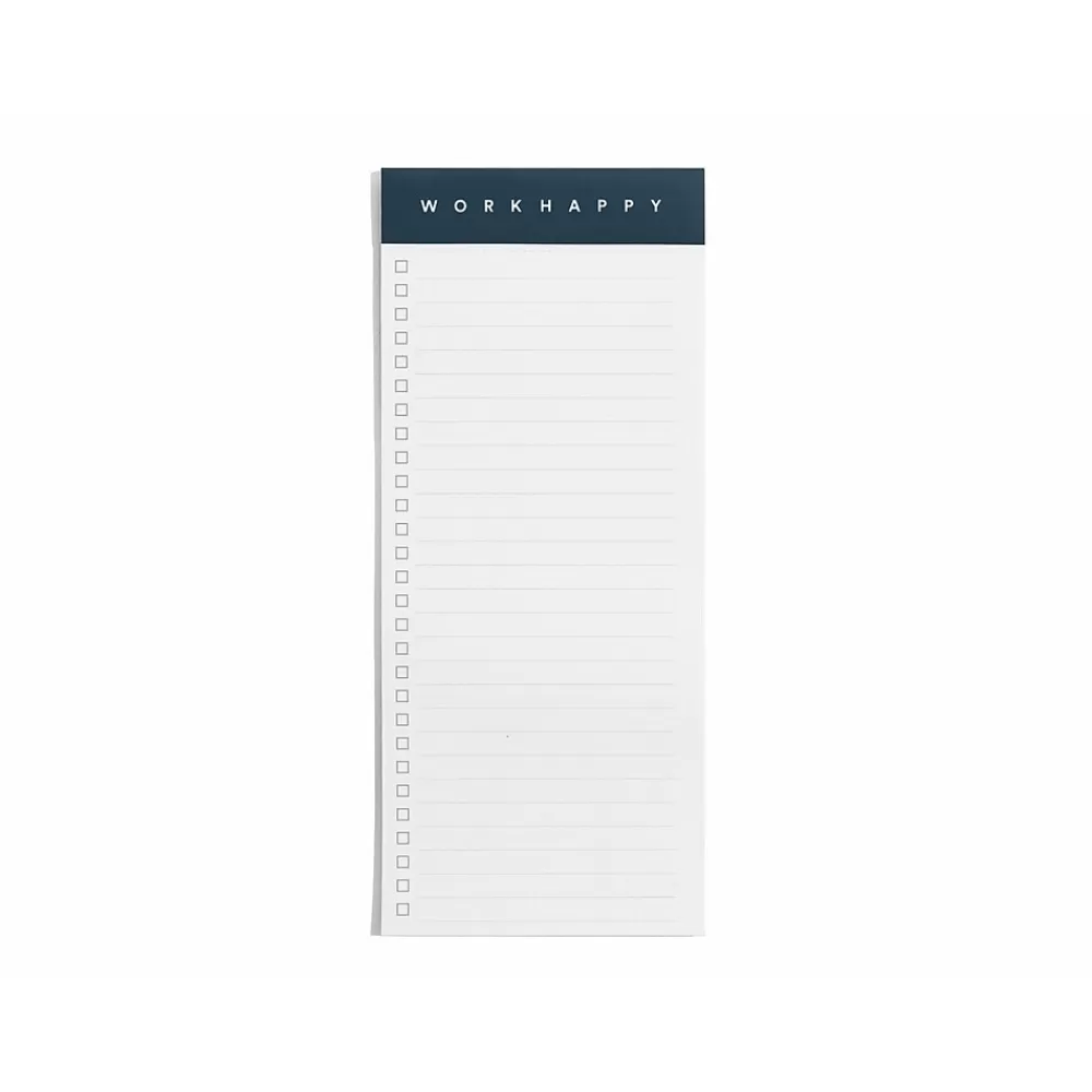 Poppin Notepads<Work Happy Magnetic List Pads, Lagoon/Clay/Olive, 50 Sheets/Pad, 3 Pads/Pack (106511)