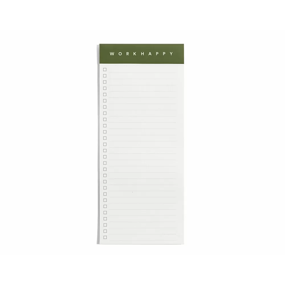 Poppin Notepads<Work Happy Magnetic List Pads, Lagoon/Clay/Olive, 50 Sheets/Pad, 3 Pads/Pack (106511)