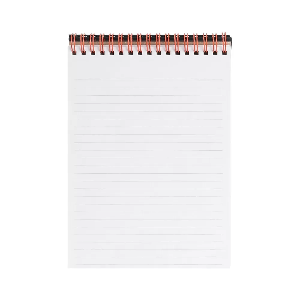 Poppin Notebooks<Work Happy Notebook, 5.8" x 8.25", Ruled, 40 Sheets, Lagoon + Clay (107491)