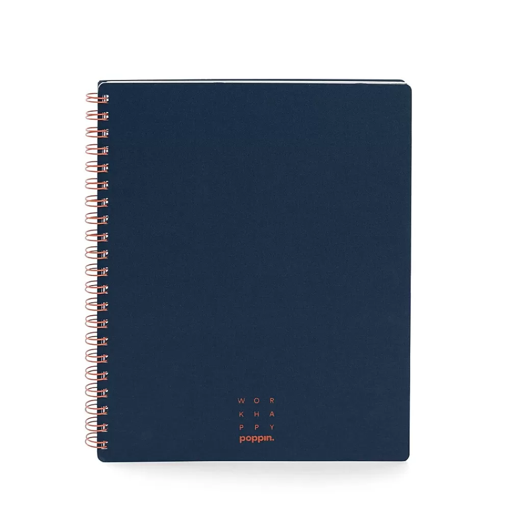 Poppin Subject Notebooks<Work Happy 1-Subject Notebook, 8.5" x 11", Ruled, 40 Sheets, Lagoon/Turquoise (106645)
