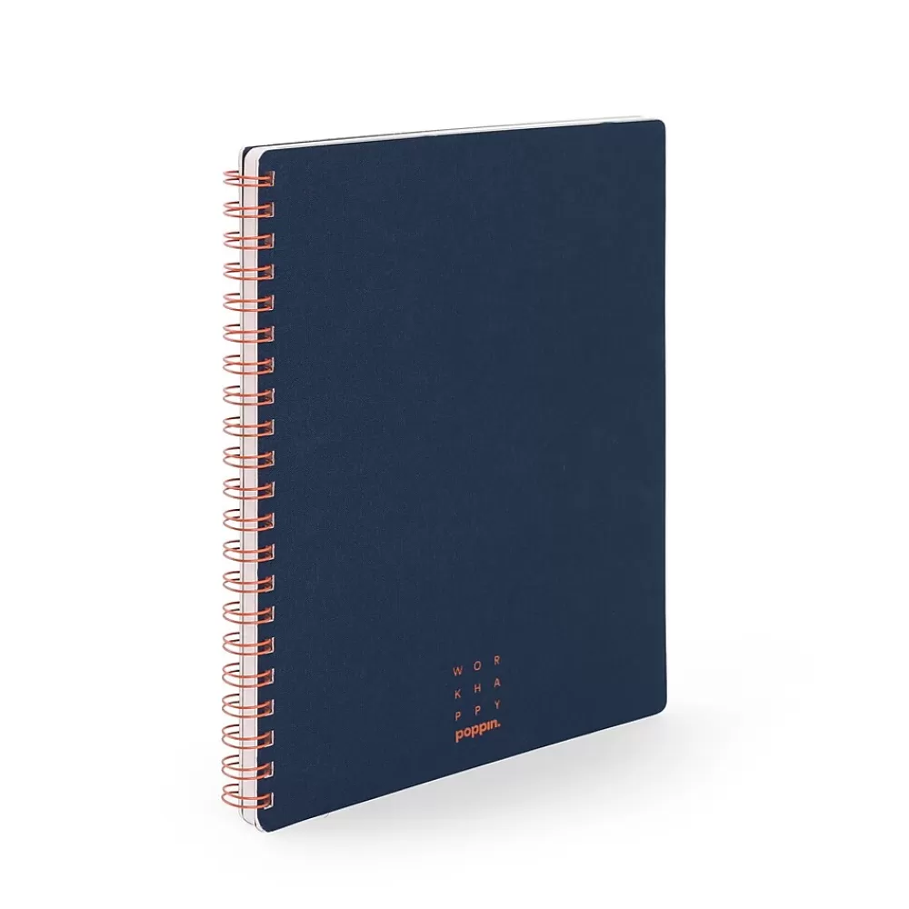 Poppin Subject Notebooks<Work Happy 1-Subject Notebook, 8.5" x 11", Ruled, 40 Sheets, Lagoon/Turquoise (106645)