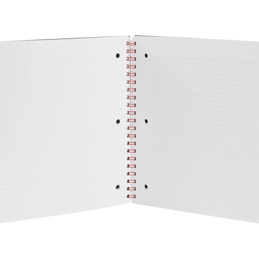 Poppin Subject Notebooks<Work Happy 1-Subject Notebook, 8.5" x 11", Ruled, 40 Sheets, Light Gray (108849)