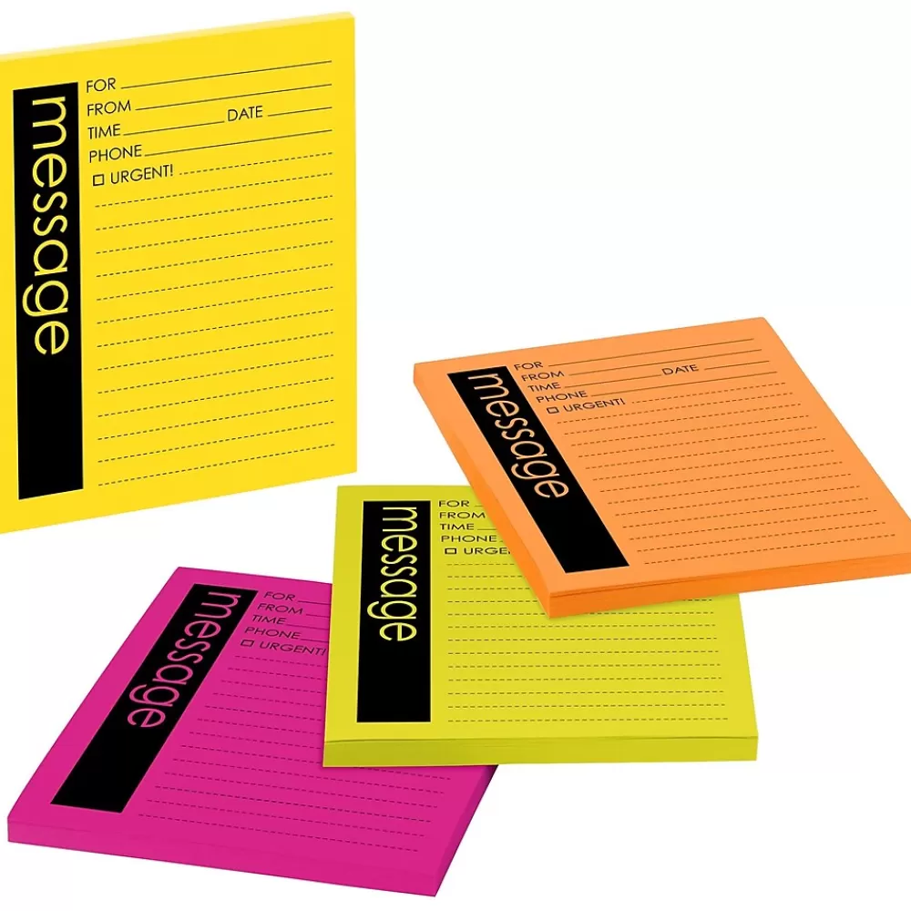 Post-it Notepads<Super Sticky Telephone Message Pad, 4" x 5", Multicolor, 50 Sheets/Pad, 4 Pads/Pack (7679-4)