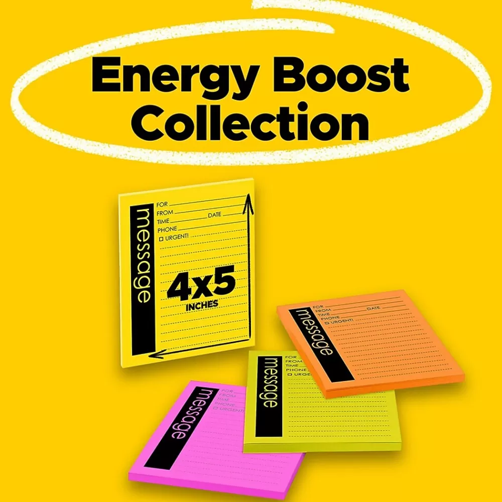 Post-it Notepads<Super Sticky Telephone Message Pad, 4" x 5", Multicolor, 50 Sheets/Pad, 4 Pads/Pack (7679-4)