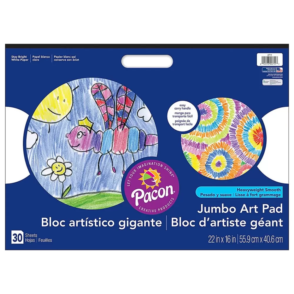 Art Street Notepads<Prang® Jumbo Art Pad, White, 22" x 16", 30 Sheets, Pack of 3 (PAC4711-3)