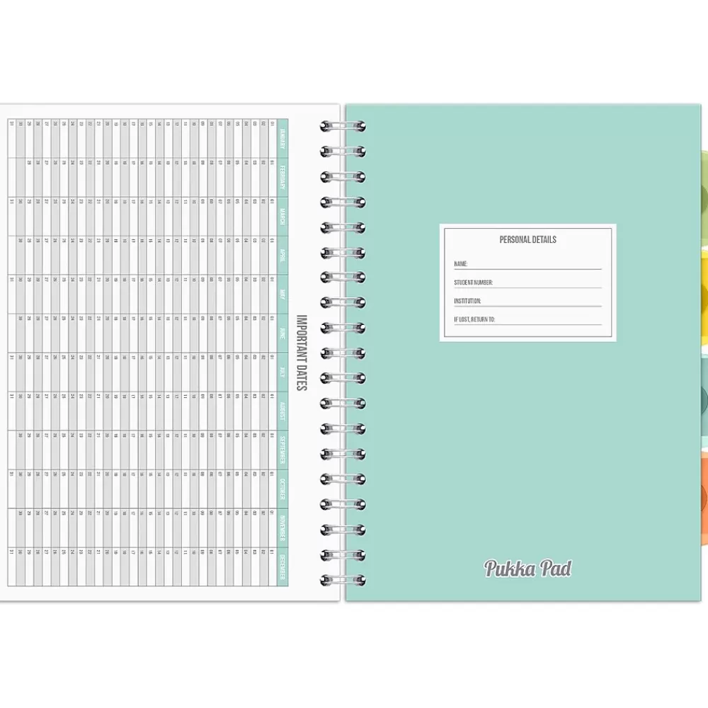 Pukka Pad Notebooks<B5 Study Book Customizable Notebook, 7.09" x 9.6", 120 Sheets, Gray/Silver (9824-STU)