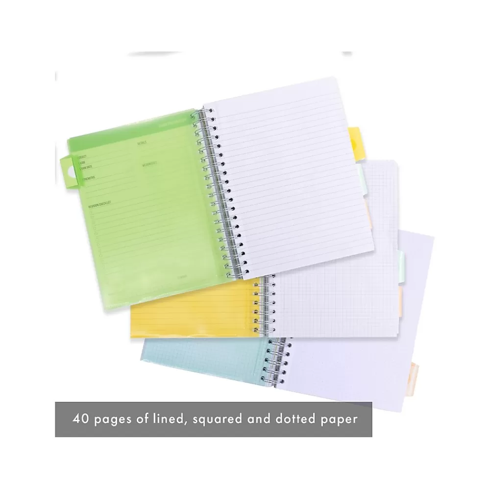 Pukka Pad Notebooks<B5 Study Book Customizable Notebook, 7.09" x 9.6", 120 Sheets, Gray/Silver (9824-STU)