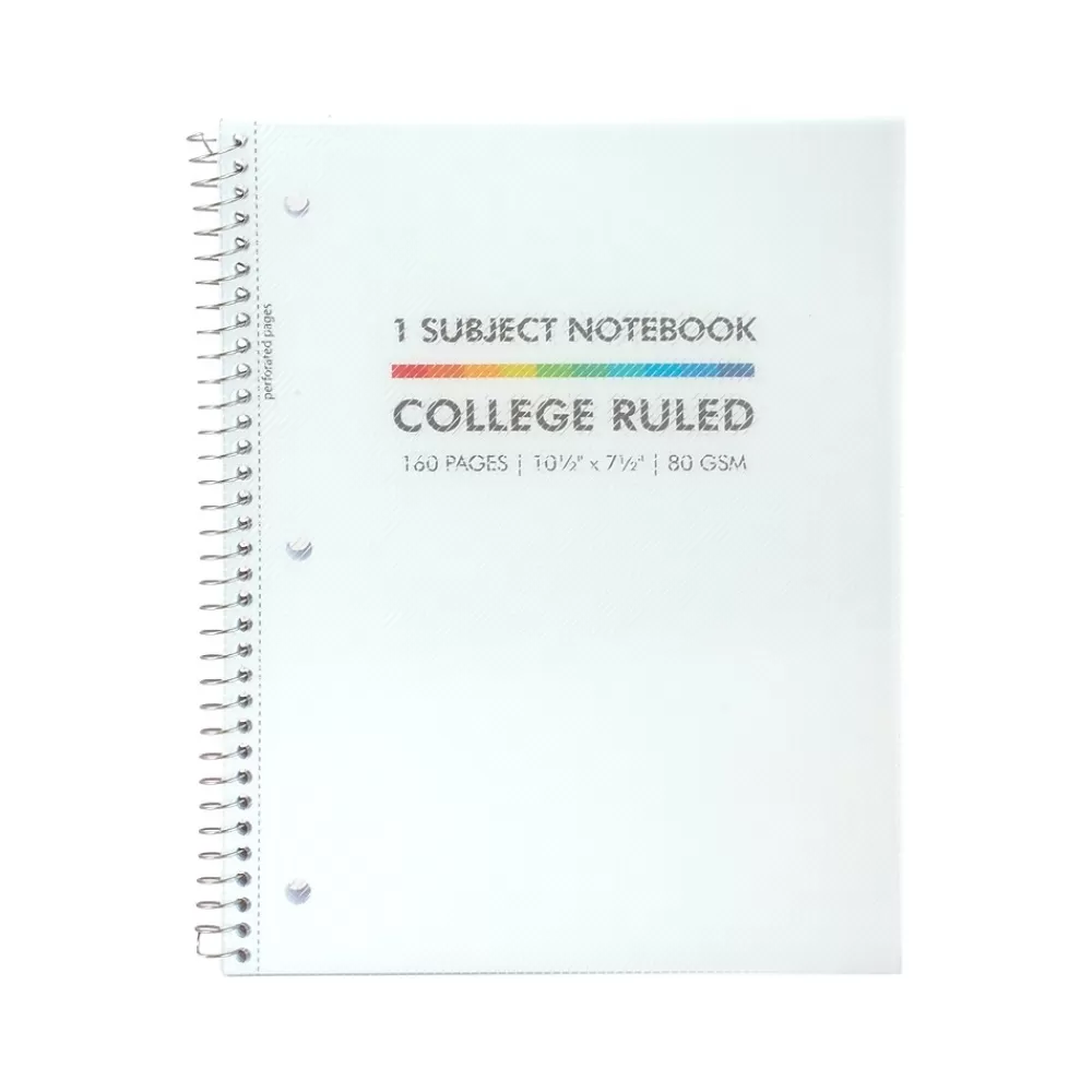 Pukka Pad Subject Notebooks<Basics Subject Notebook, 7.5" x 10.5", College-Ruled, 80 Sheets, White, 3/Pack (9759-BAS)