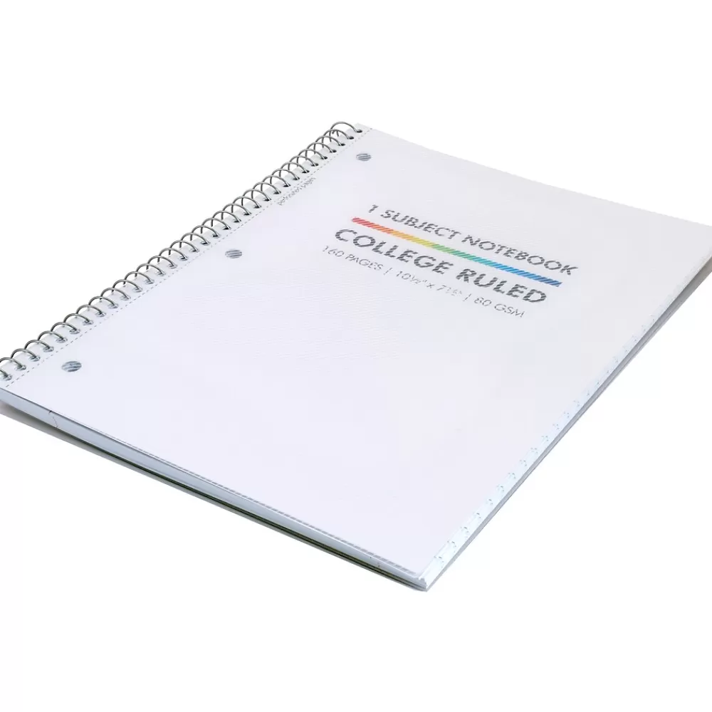 Pukka Pad Subject Notebooks<Basics Subject Notebook, 7.5" x 10.5", College-Ruled, 80 Sheets, White, 3/Pack (9759-BAS)