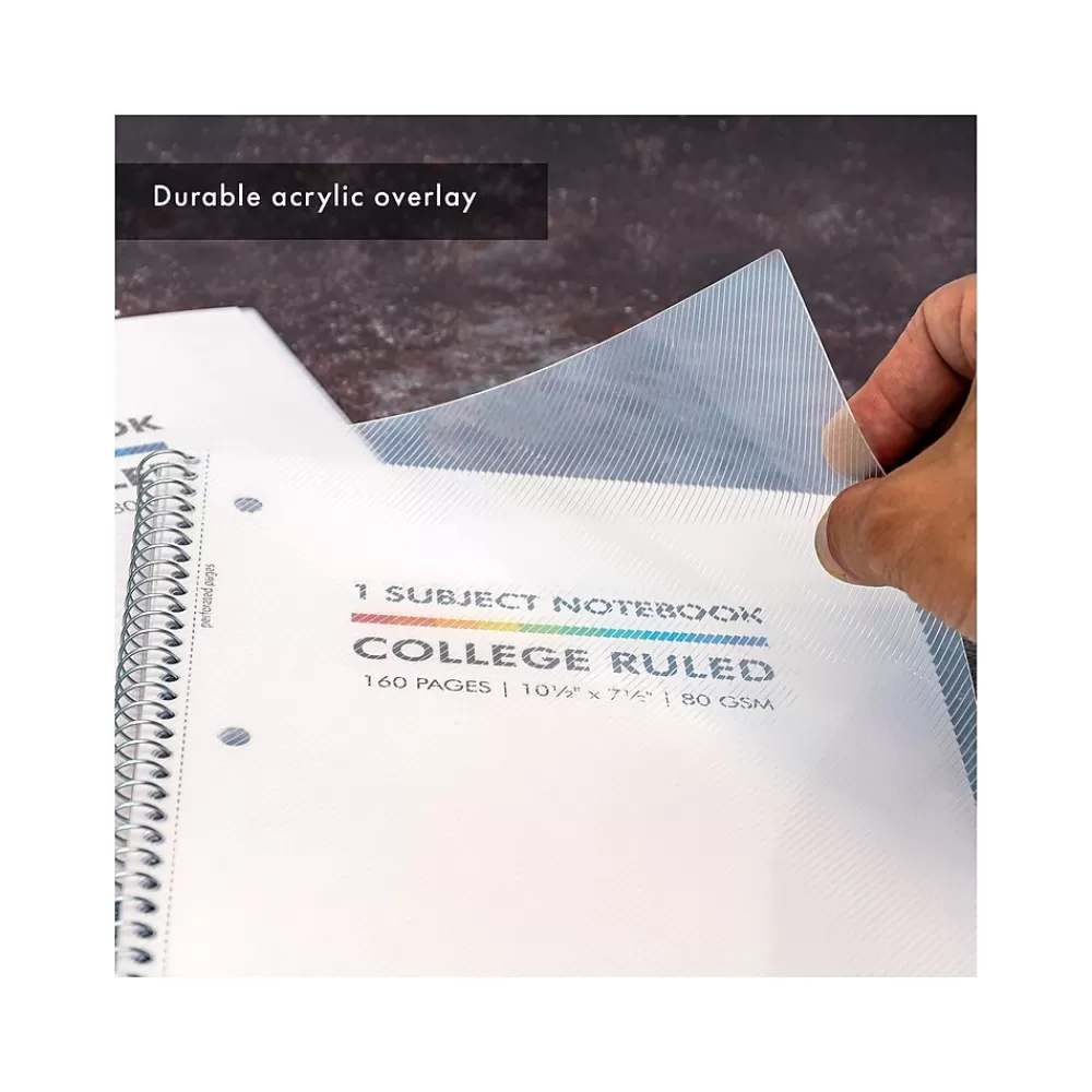 Pukka Pad Subject Notebooks<Basics Subject Notebook, 7.5" x 10.5", College-Ruled, 80 Sheets, White, 3/Pack (9759-BAS)