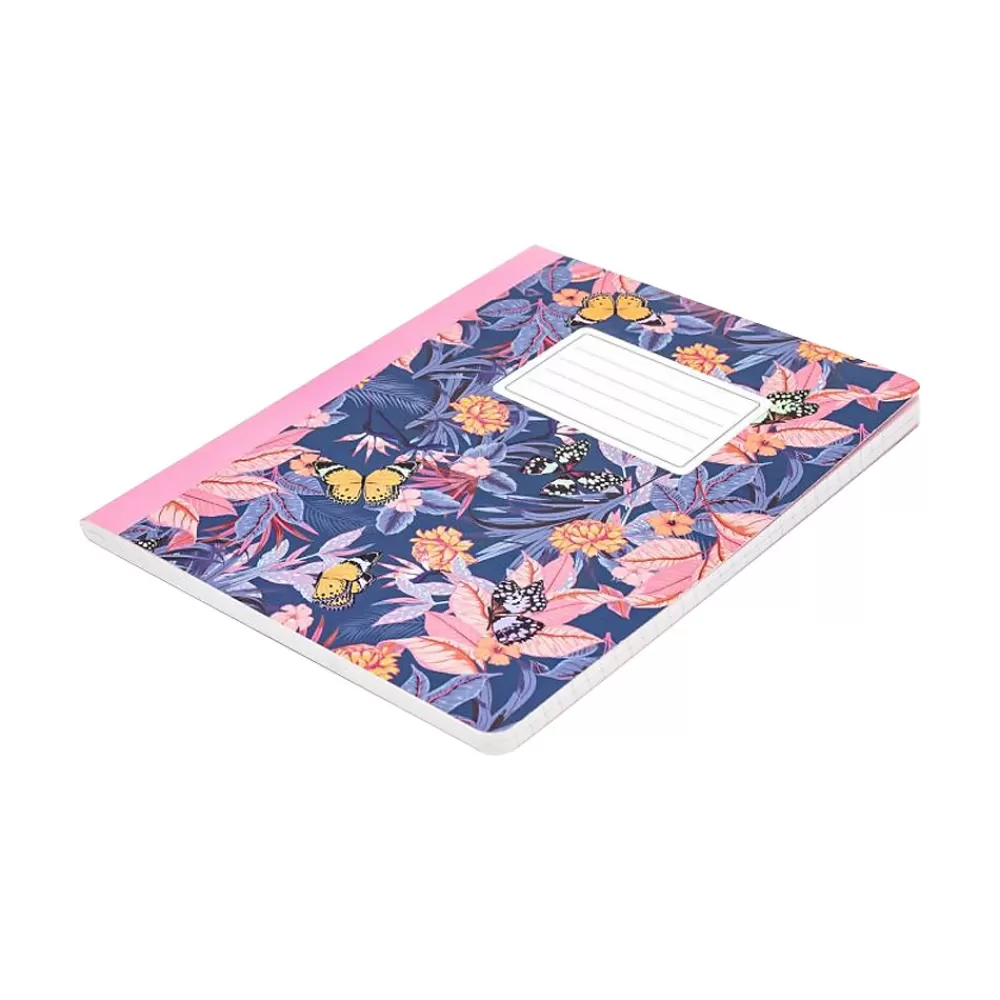 Pukka Pad Notebooks<Bloom Composition Notebooks, 7.5" x 9.7", College Ruled, 70 Sheets, Assorted Colors, 3/Pack (9516-BLM)