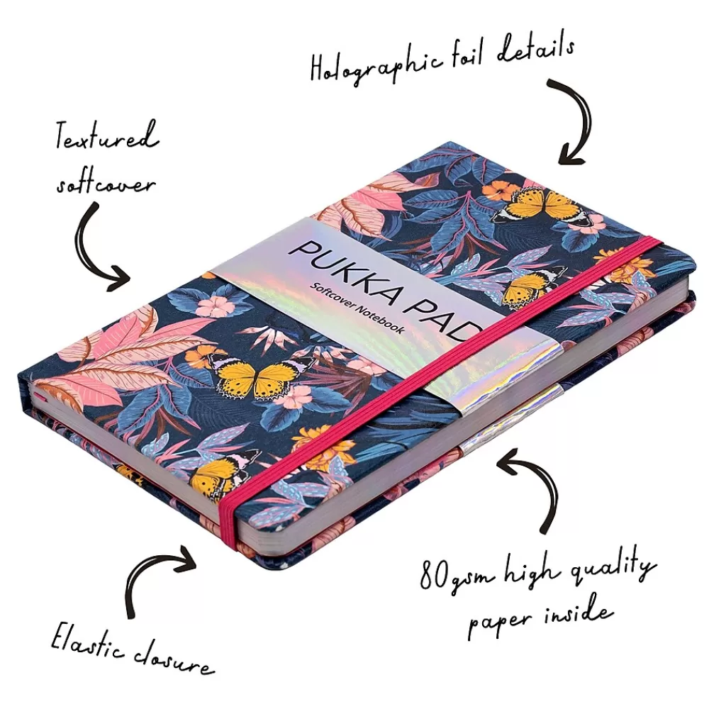 Pukka Pad Subject Notebooks<Bloom Subject Notebooks, Narrow Ruled, Blue, 3/Pack (PUK9491BLM)