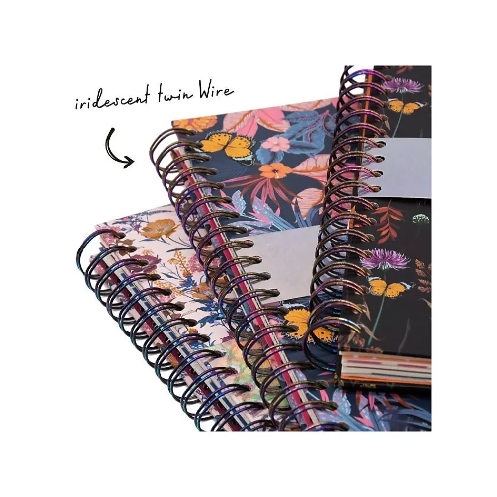 Pukka Pad Subject Notebooks<Bloom 5-Subject Subject Notebooks, 6.9" x 9.8", College Ruled, 100 Sheets, Assorted Colors, 3/Pack (9494-BLM(ASST))