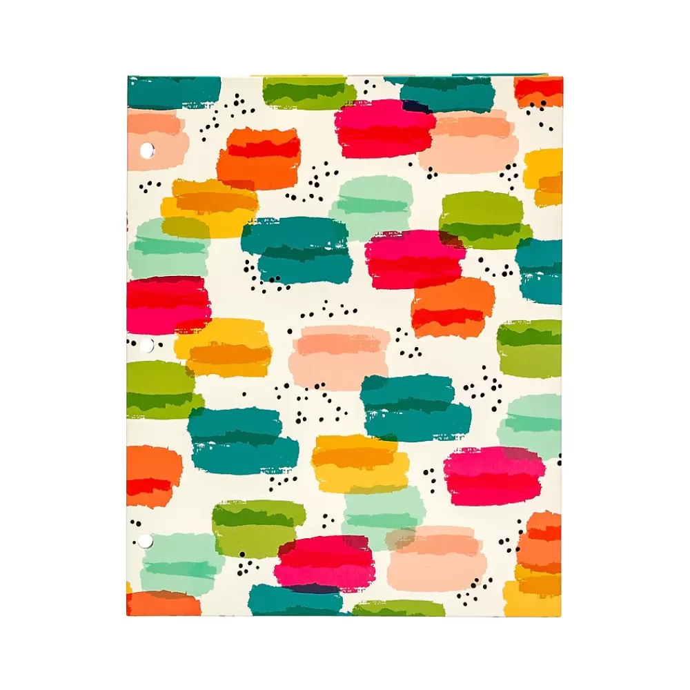 Pukka Pad Pocket Folders<Carpe Diem Rainbow Color Wash 3-Hole Punched 2-Pocket Portfolio Folders, Assorted Colors, 6/Pack (9097-CD)