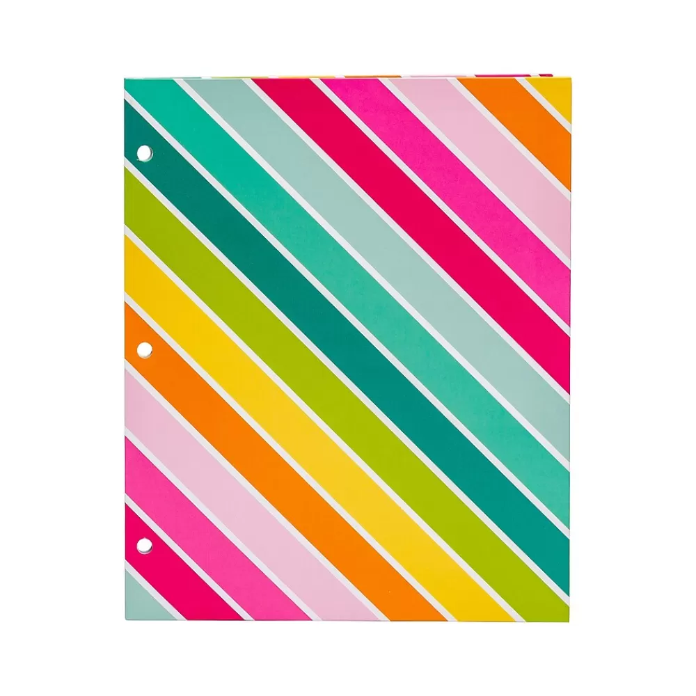 Pukka Pad Pocket Folders<Carpe Diem Rainbow Color Wash 3-Hole Punched 2-Pocket Portfolio Folders, Assorted Colors, 6/Pack (9097-CD)