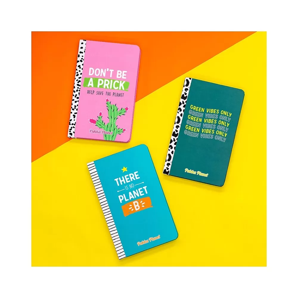 Pukka Pad Composition Notebooks<Green Vibes Only Notebook, 5.28" x 8.46", Wide-Ruled, 96 Sheets, Green (9704-SPP)